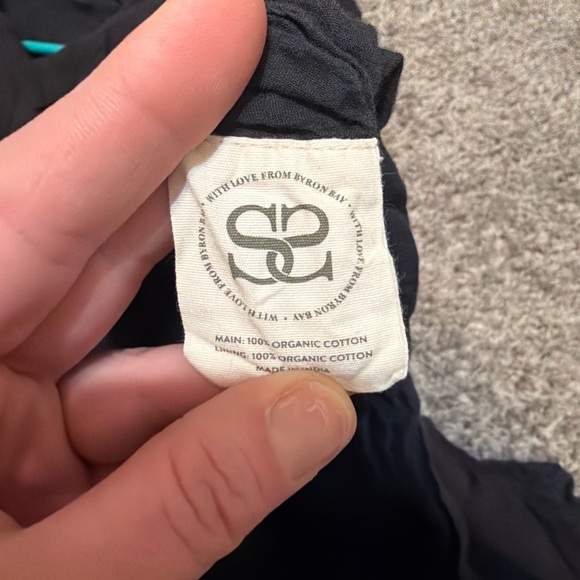 Spell Black Ruffle Lace Trim Mini Dress Size M Boho Byron Bay - Picture 6 of 7